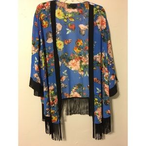 Kimono with fringe detail
